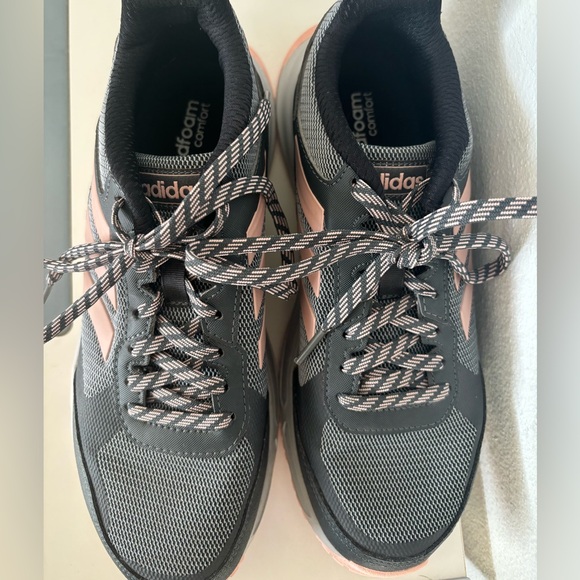 ADIDAS GREY & PINK LACE UP TENNIS SHOES SZ 7.5 - Picture 7 of 8